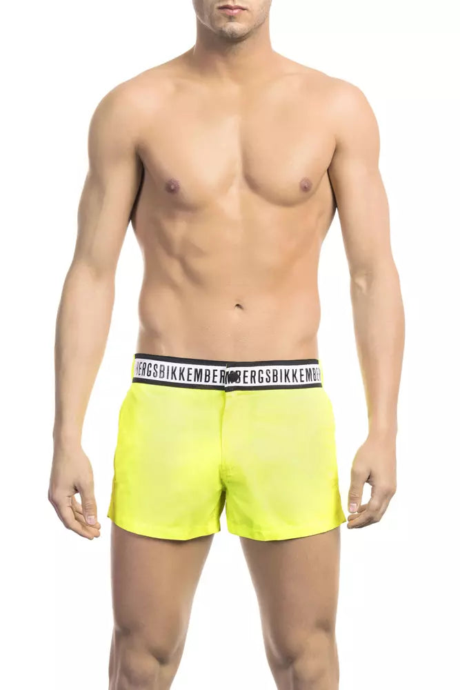 Bikkembergs Yellow Polyamide Men Swim Short | Regal Royce