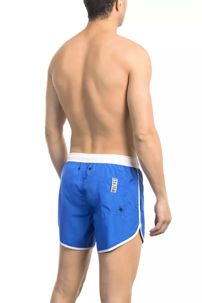 Bikkembergs Blue Polyester Men Swim Short | Regal Royce