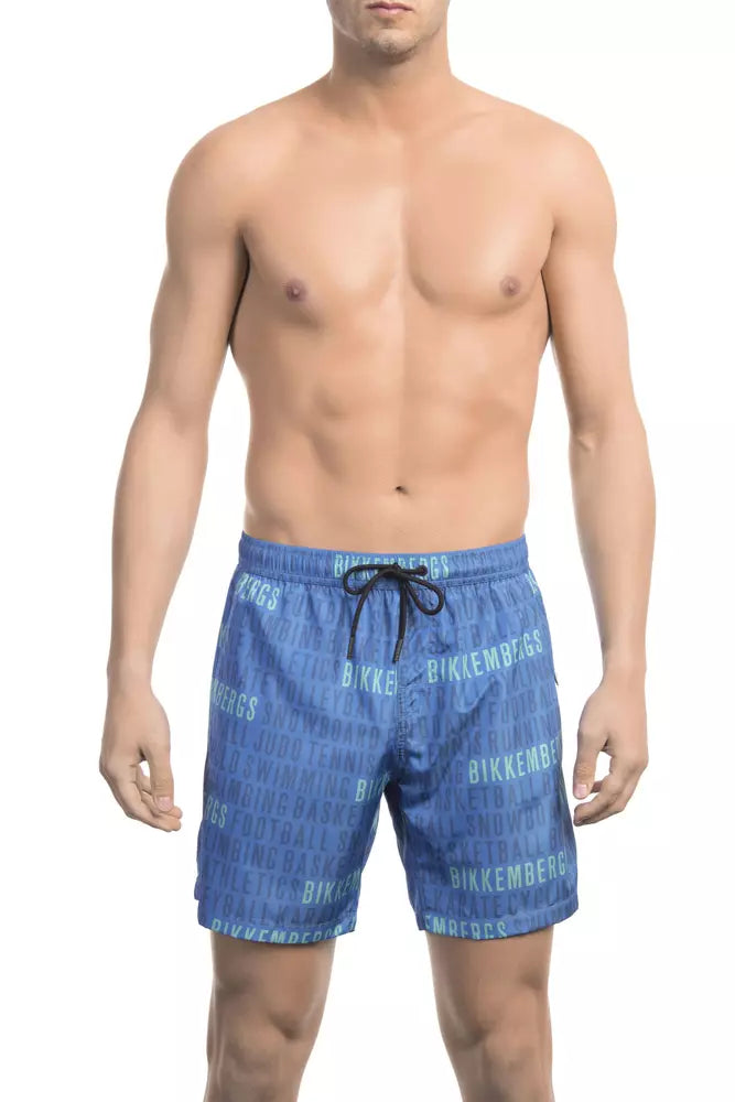 Bikkembergs Blue Polyester Men Swim Short | Regal Royce
