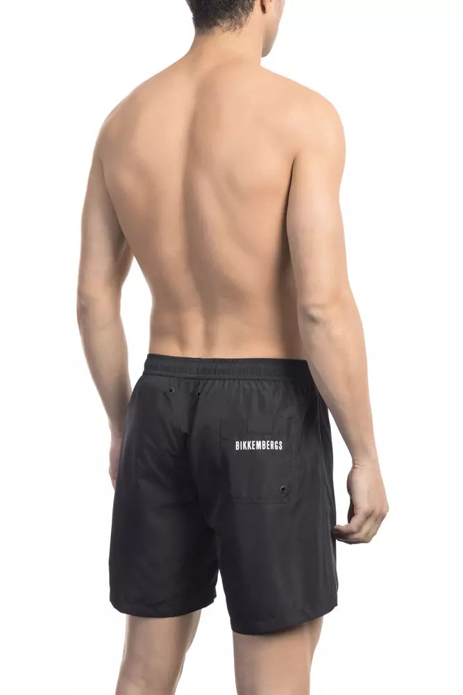 Bikkembergs Black Polyester Men Swim Short | Regal Royce