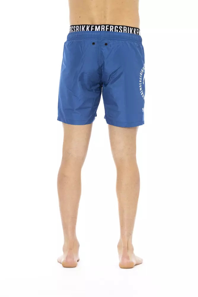 Bikkembergs Blue Polyester Men Swim Short | Regal Royce