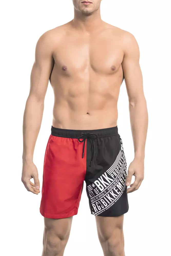 Bikkembergs Red Polyester Men's Swim Short | Regal Royce
