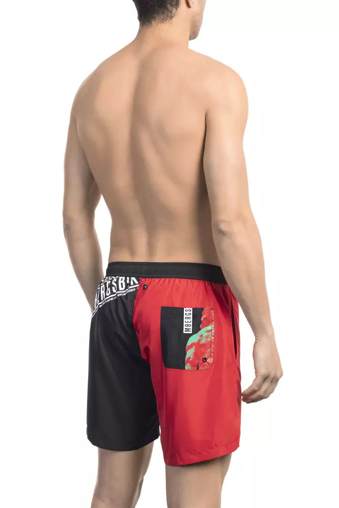 Bikkembergs Red Polyester Men's Swim Short | Regal Royce