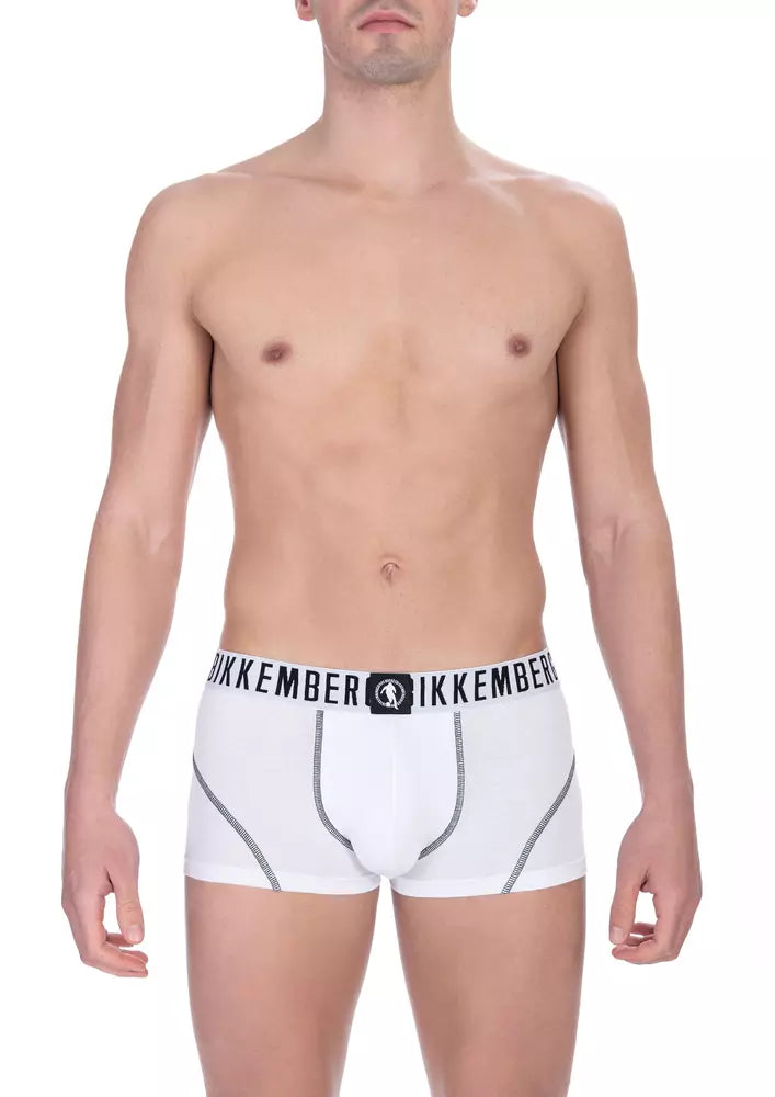 Bikkembergs White Cotton Men's Trunk Underwear Pack | Regal Royce