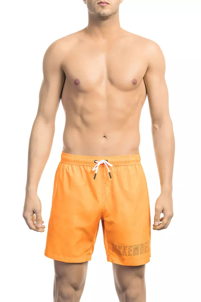 Bikkembergs Orange Polyester Men Swim Short | Regal Royce