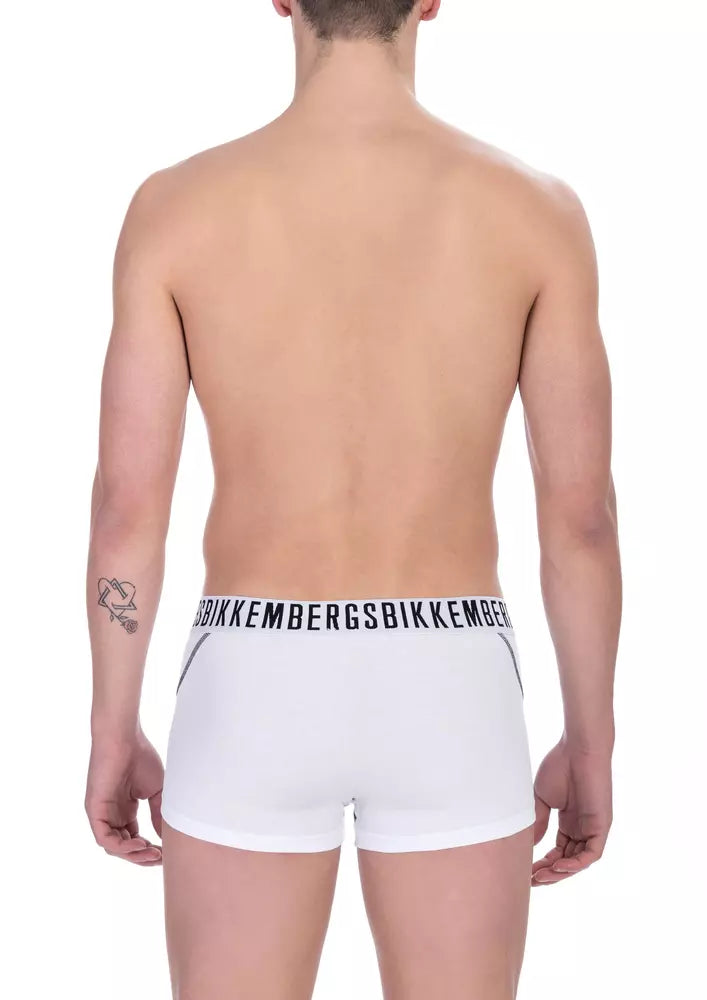Bikkembergs White Cotton Men's Trunk Underwear Pack | Regal Royce