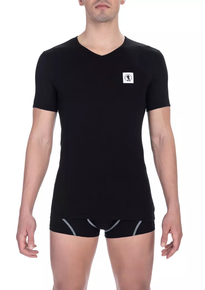 Bikkembergs Black Cotton Men T-Shirt | Regal Royce