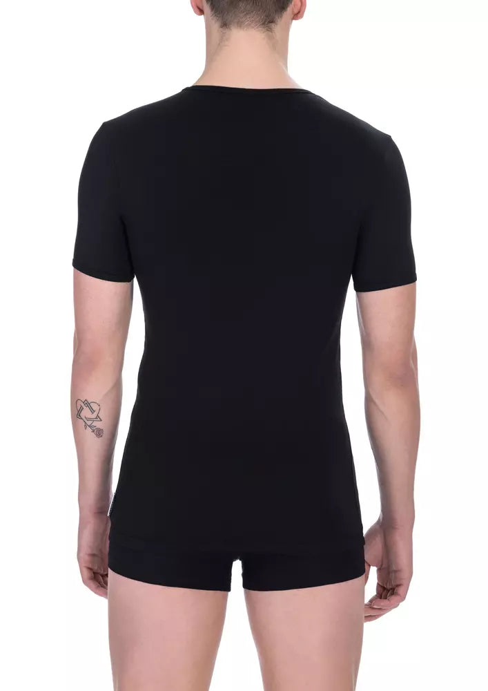 Bikkembergs Black Cotton Men T-Shirt | Regal Royce