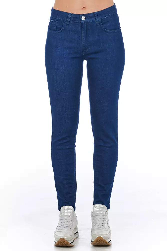 Frankie Morello Blue Cotton Women Skinny Jean | Regal Royce