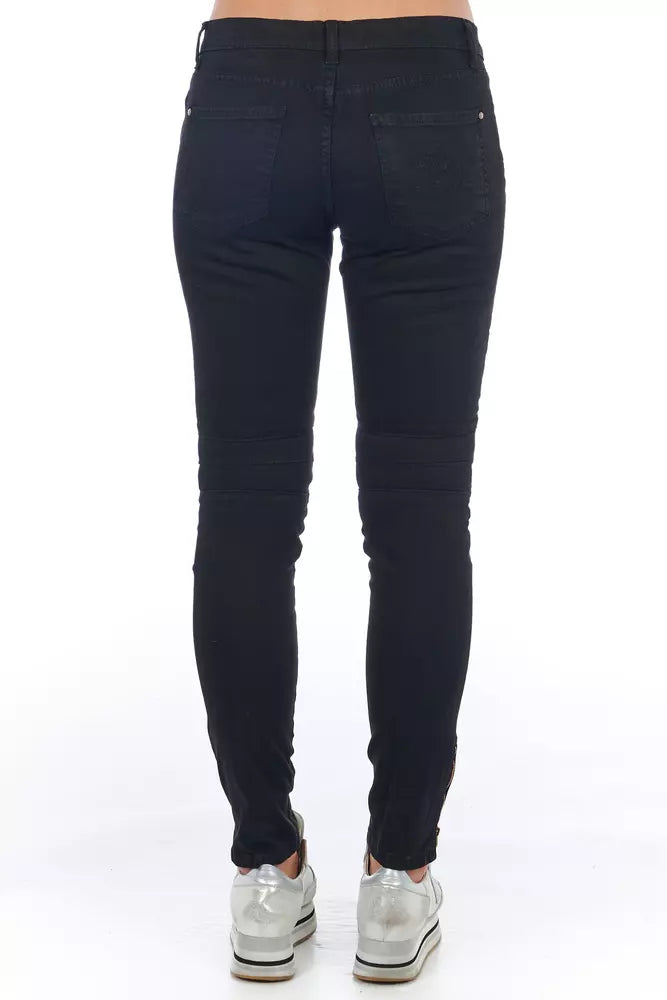 Frankie Morello Black Cotton Women Jeans | Regal Royce