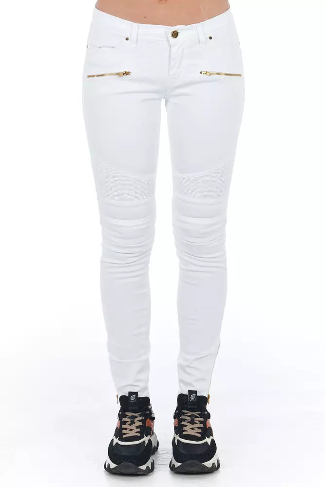 Frankie Morello White Cotton Women Jeans | Regal Royce