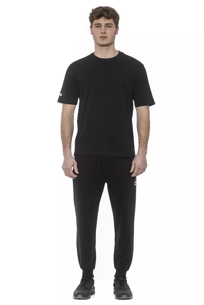 Tond Black Cotton Men T-Shirt | Regal Royce