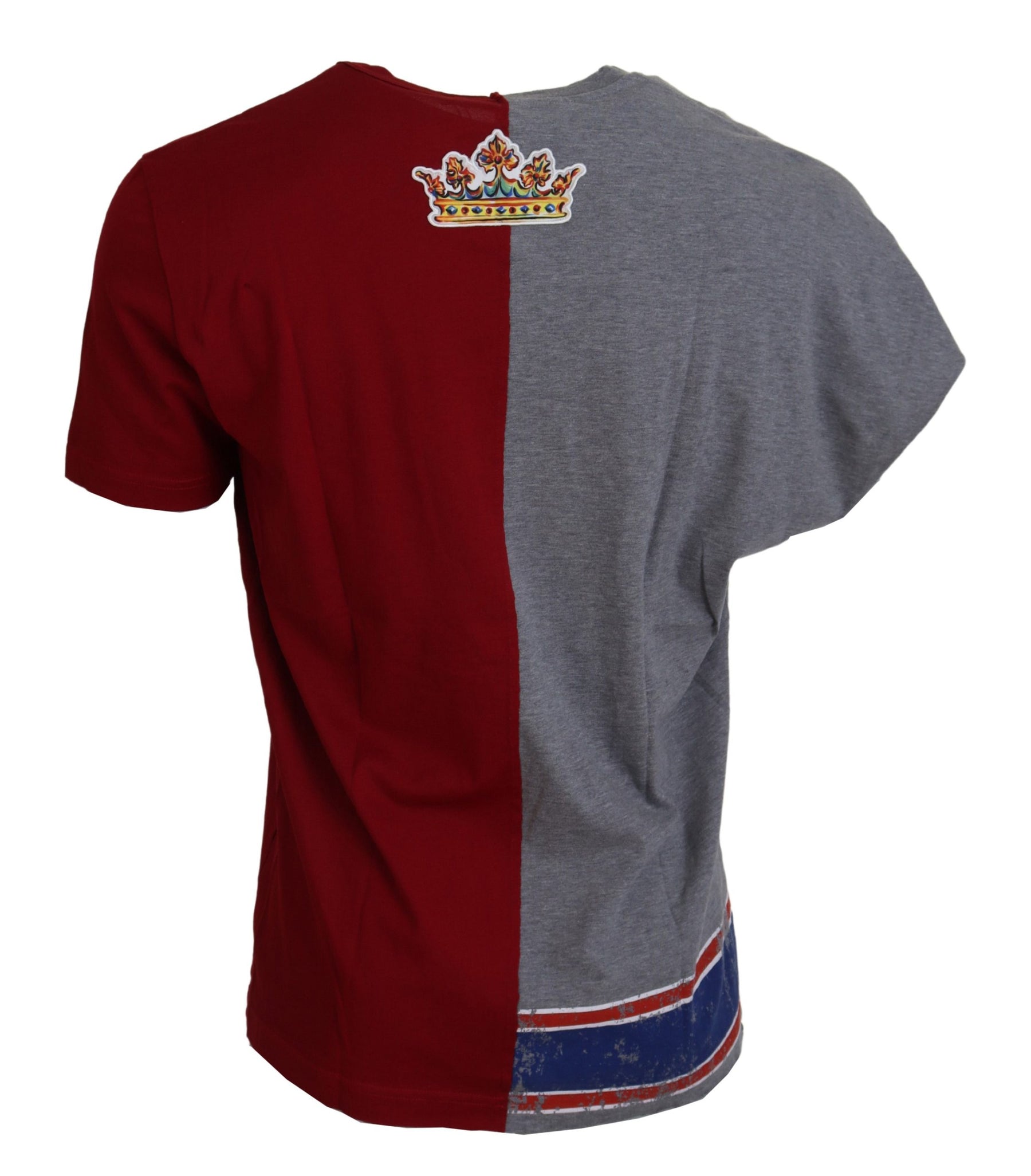 Dolce & Gabbana Red Gray Two Model DG Angel Crewneck  T-shirt | Regal Royce