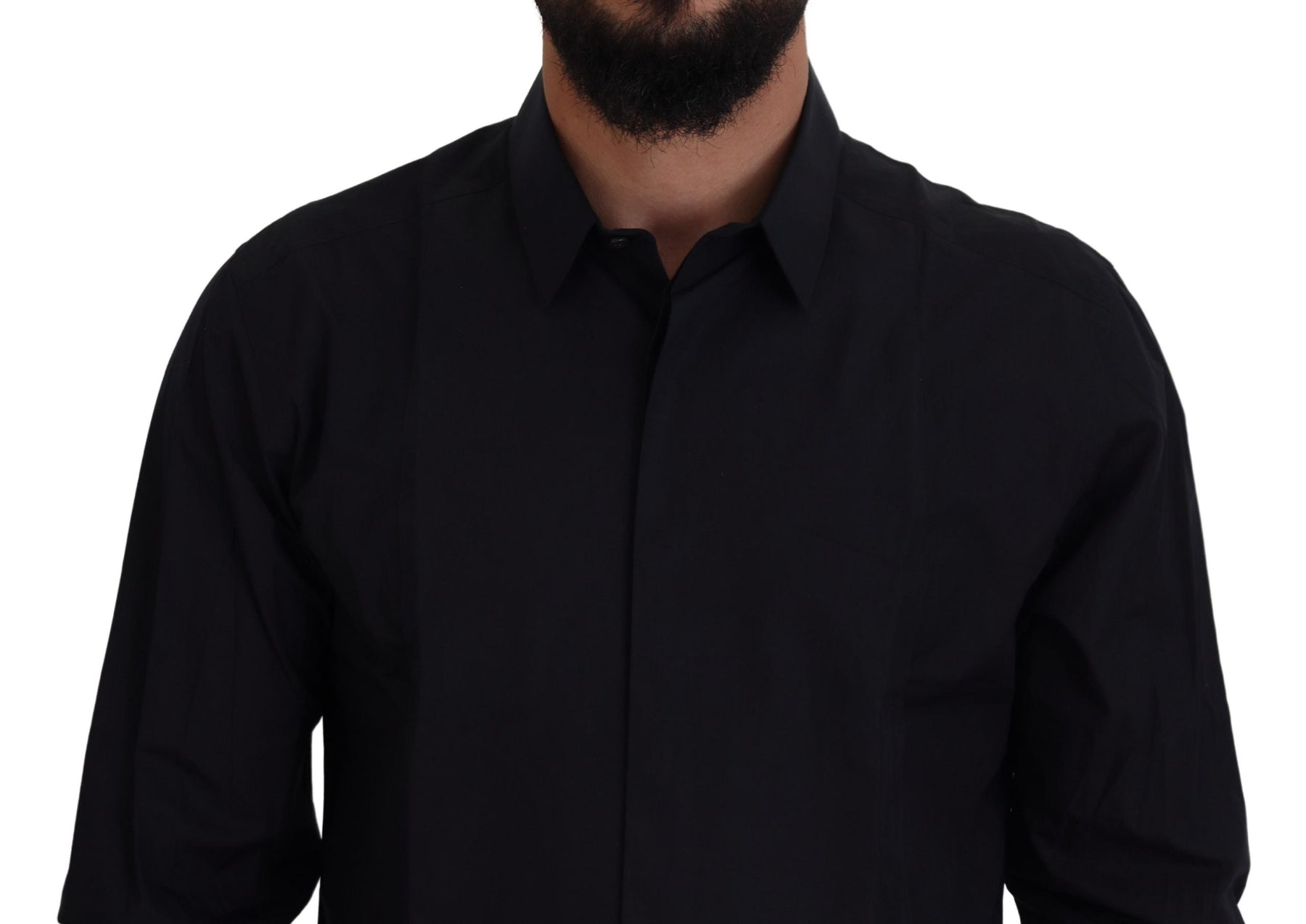Dolce & Gabbana Black Gold Cotton Slim Fit Dress Mens Shirt | Regal Royce