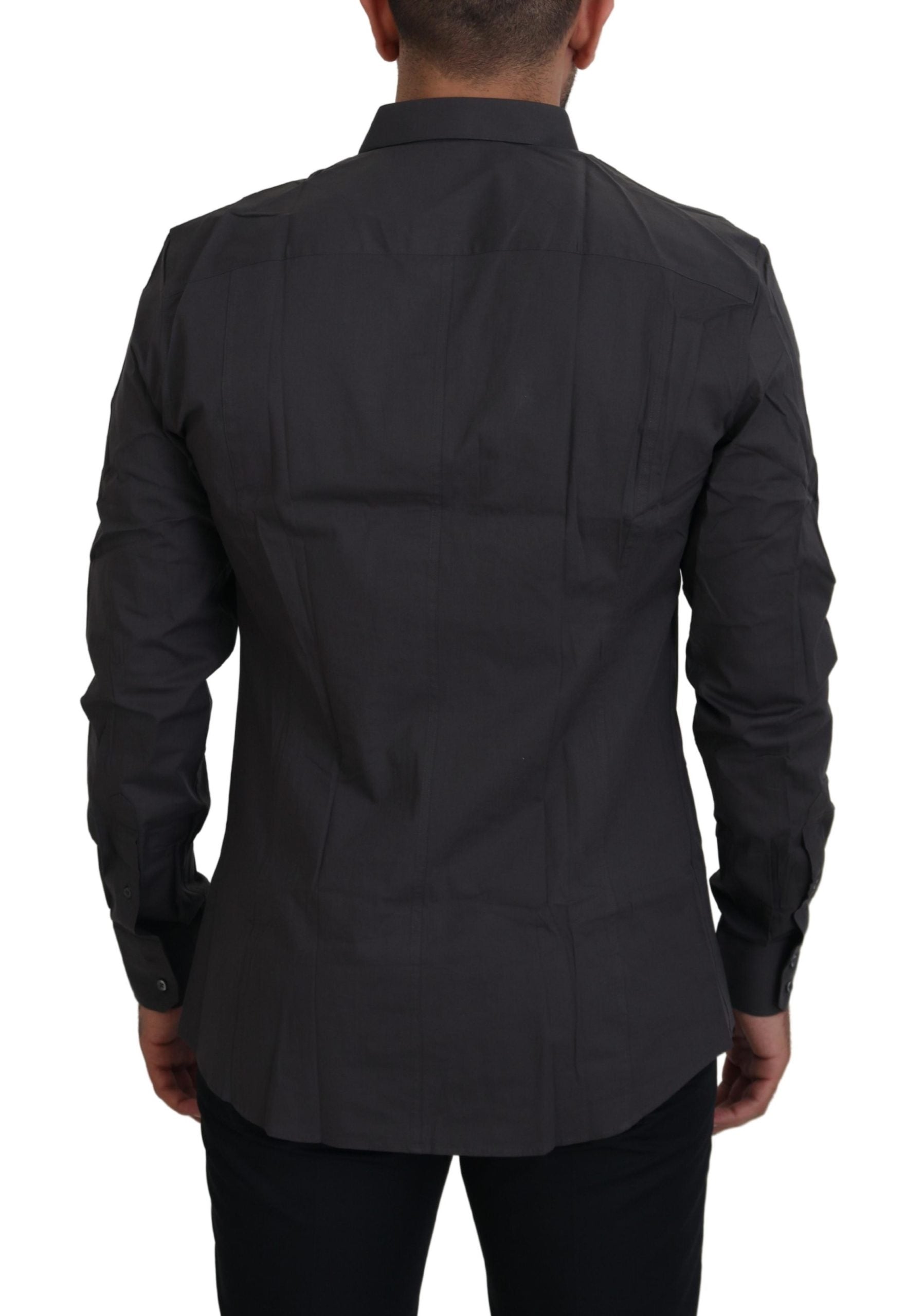 Dolce & Gabbana Gray SICILIA Slim Fit Stretch Dress Shirt | Regal Royce