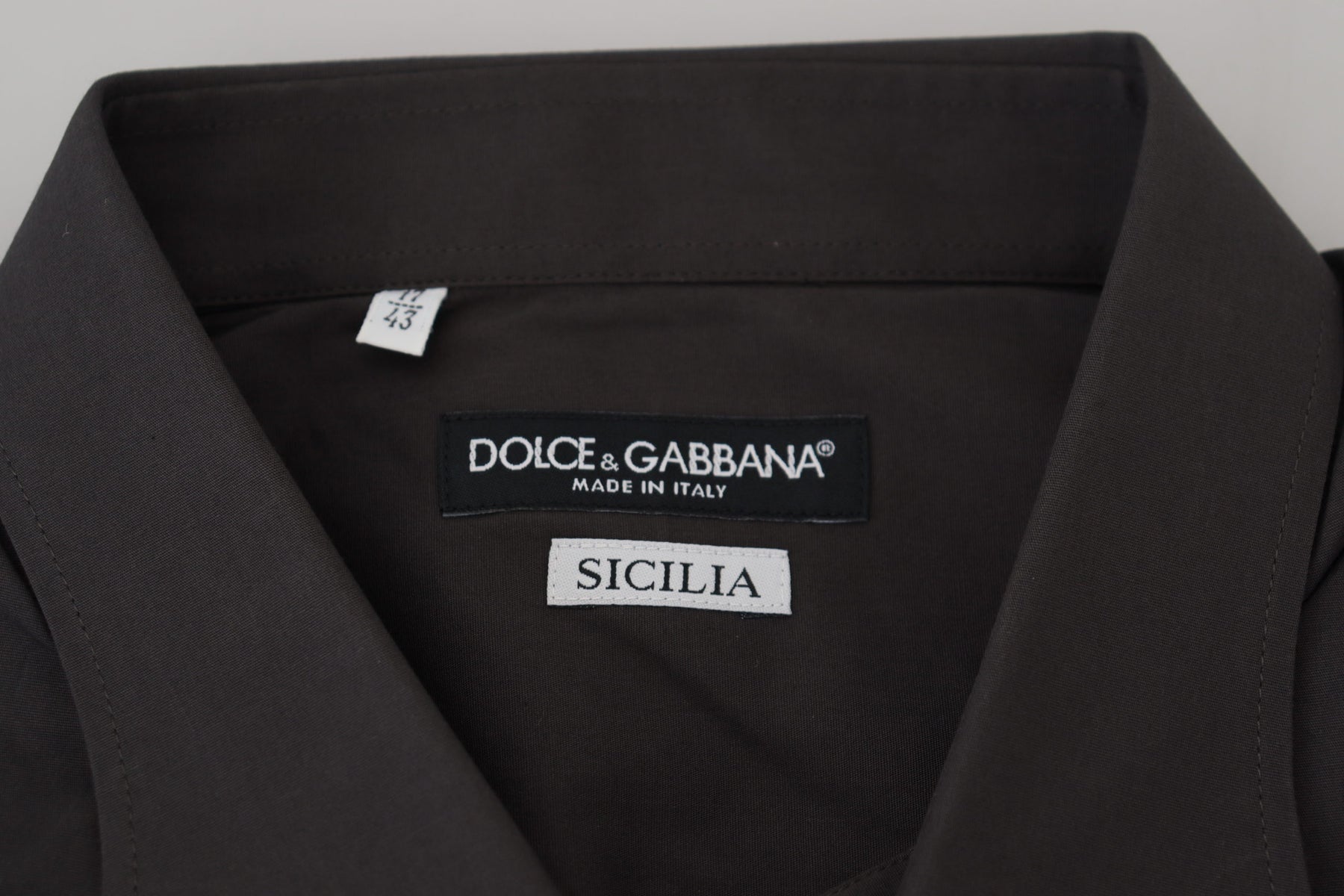 Dolce & Gabbana Gray SICILIA Slim Fit Stretch Dress Shirt | Regal Royce