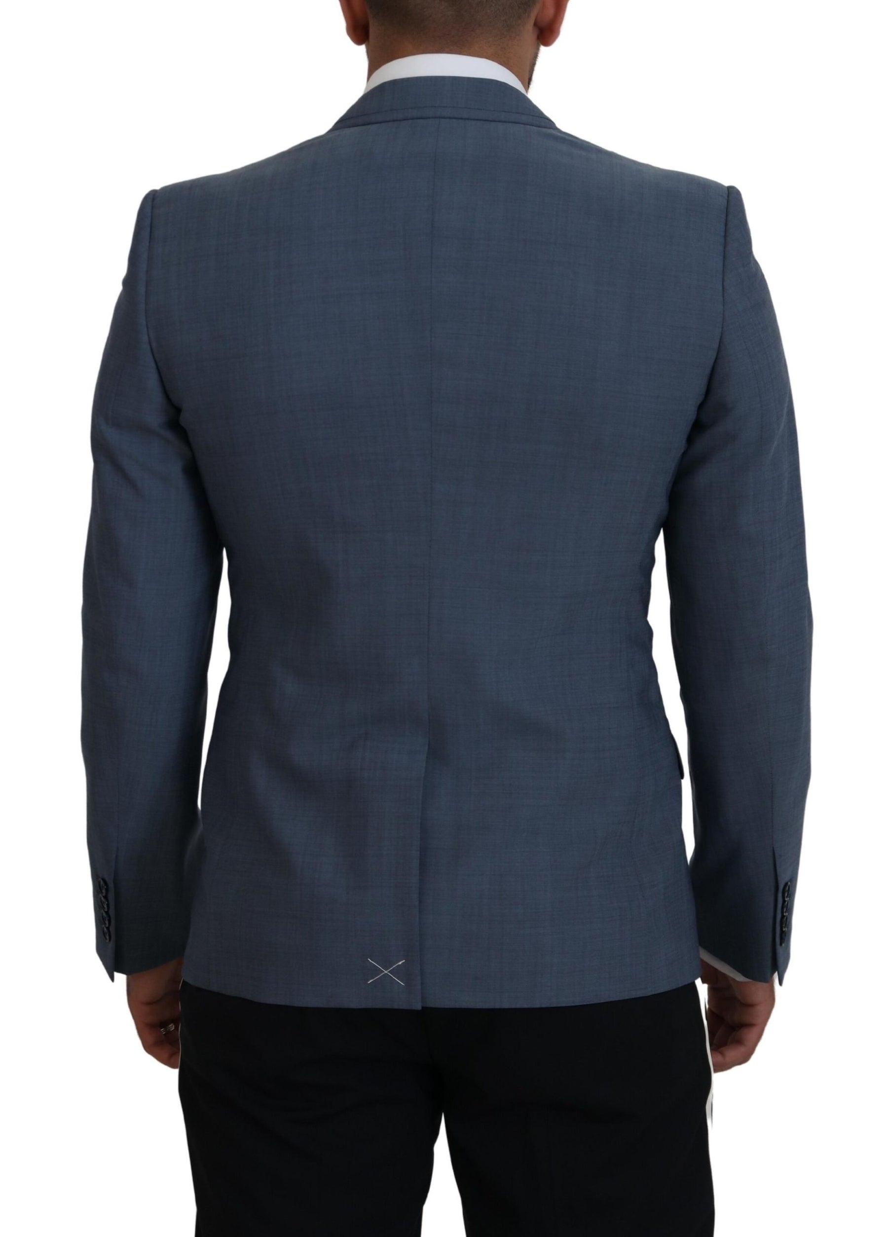 Dolce & Gabbana Blue Wool Stretch Slim Fit Jacket Blazer | Regal Royce