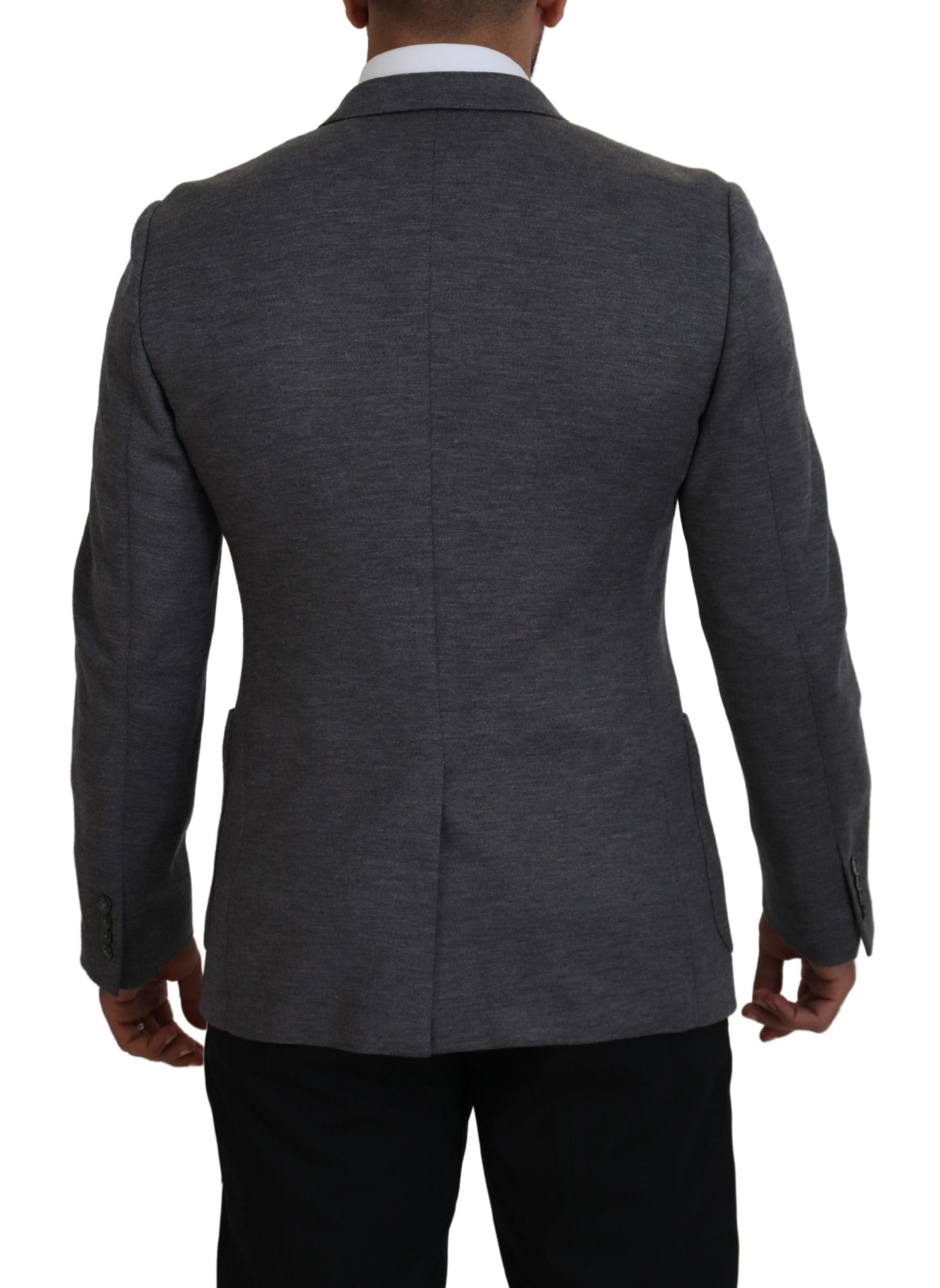 Dolce & Gabbana Gray Wool Stretch Slim Fit Jacket Blazer | Regal Royce