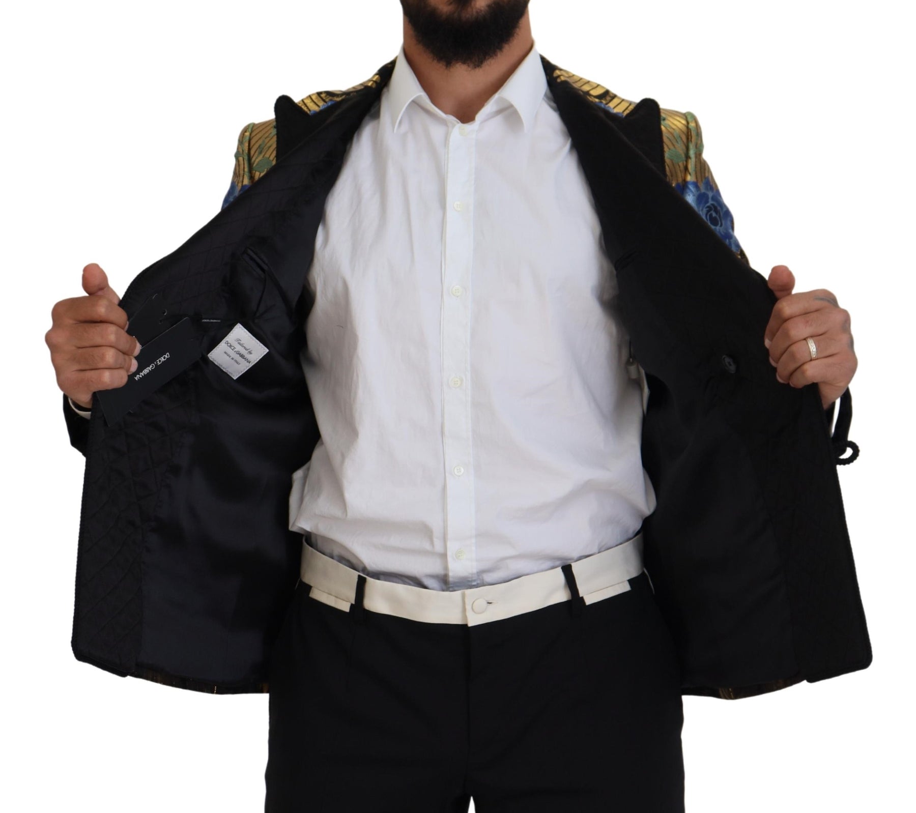 Dolce & Gabbana Gold Lurex Double Breasted Jacket Blazer | Regal Royce