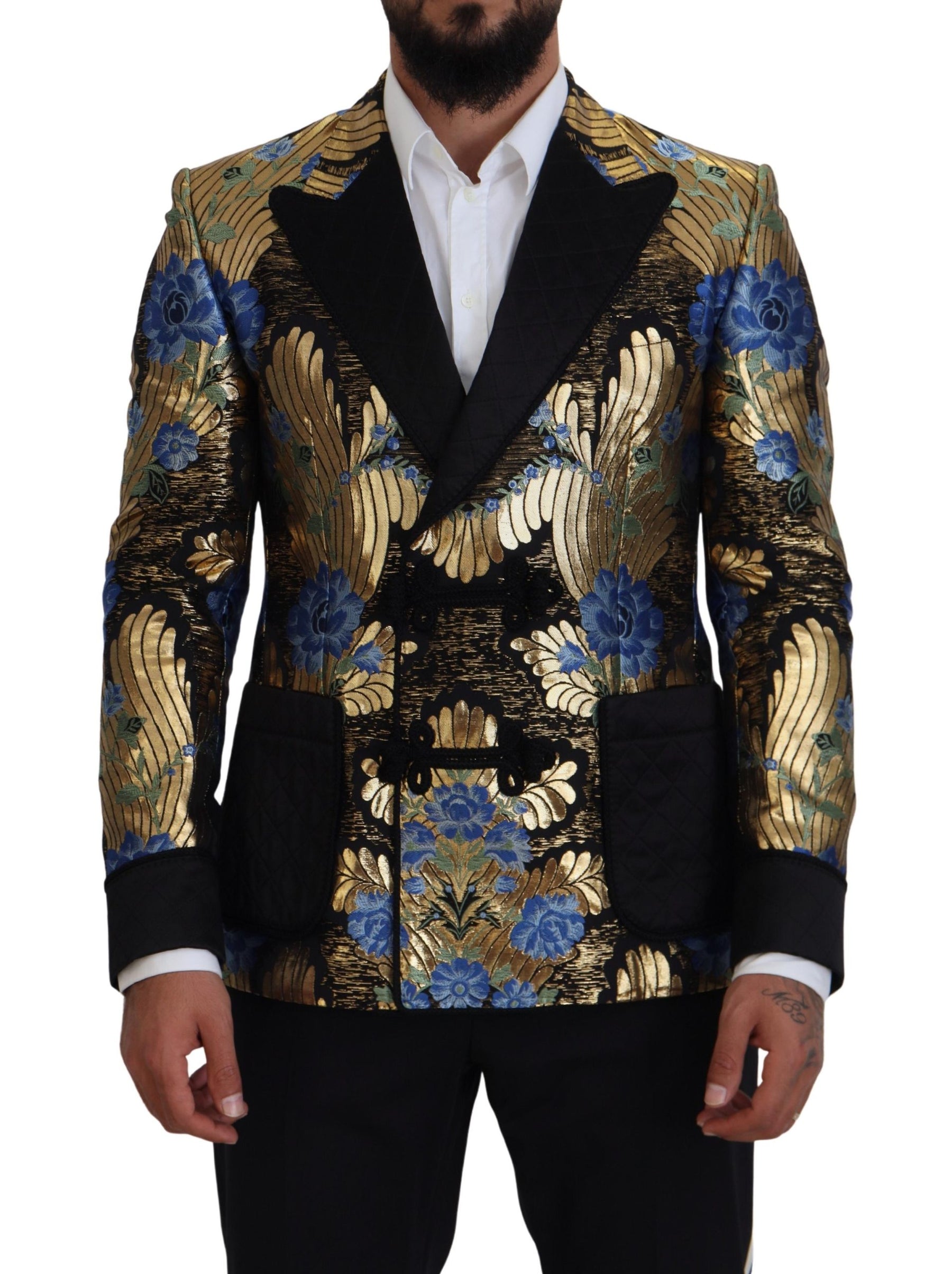 Dolce & Gabbana Gold Lurex Double Breasted Jacket Blazer | Regal Royce