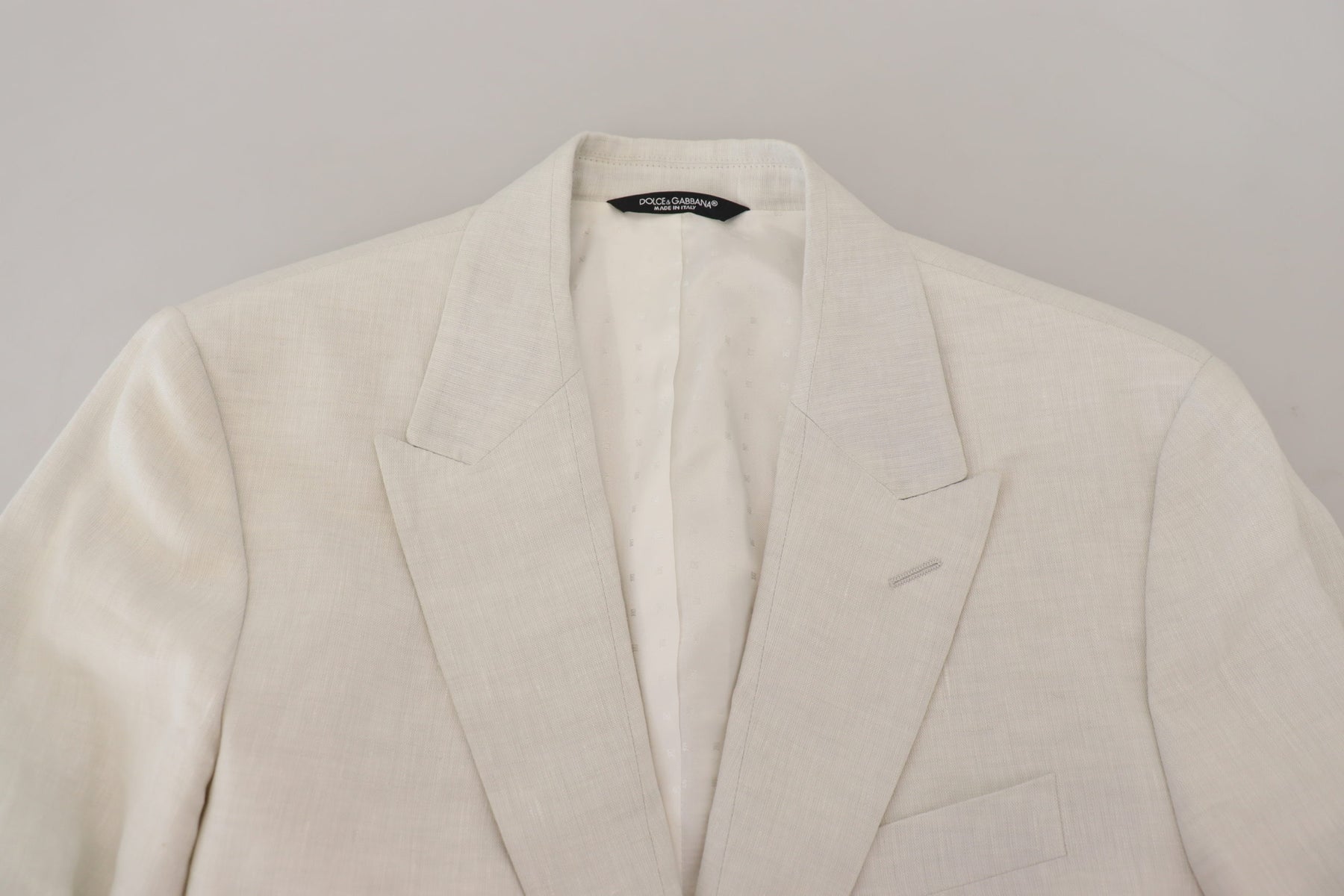 Dolce & Gabbana White Linen Slim Fit Jacket Blazer | Regal Royce