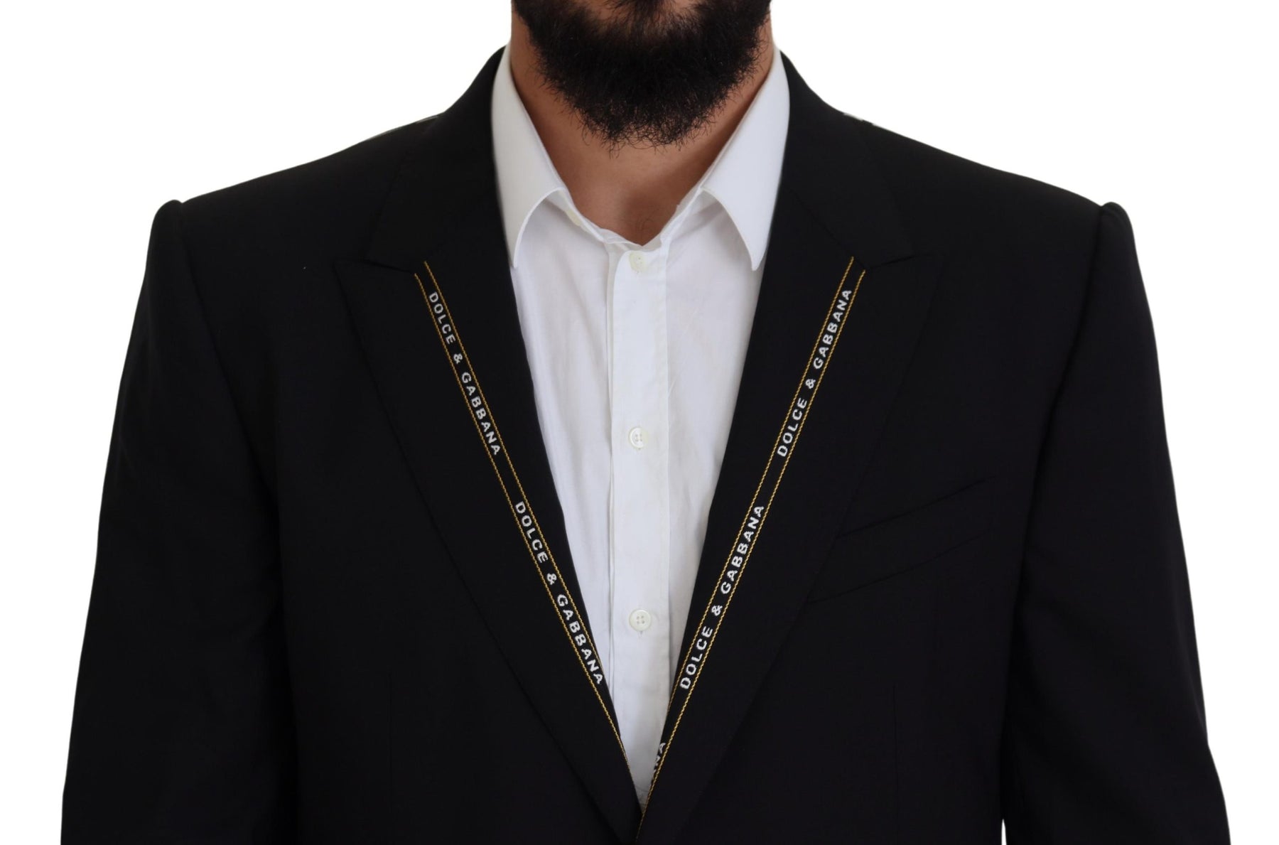 Dolce & Gabbana Black Wool Stretch Slim Fit Jacket Blazer | Regal Royce