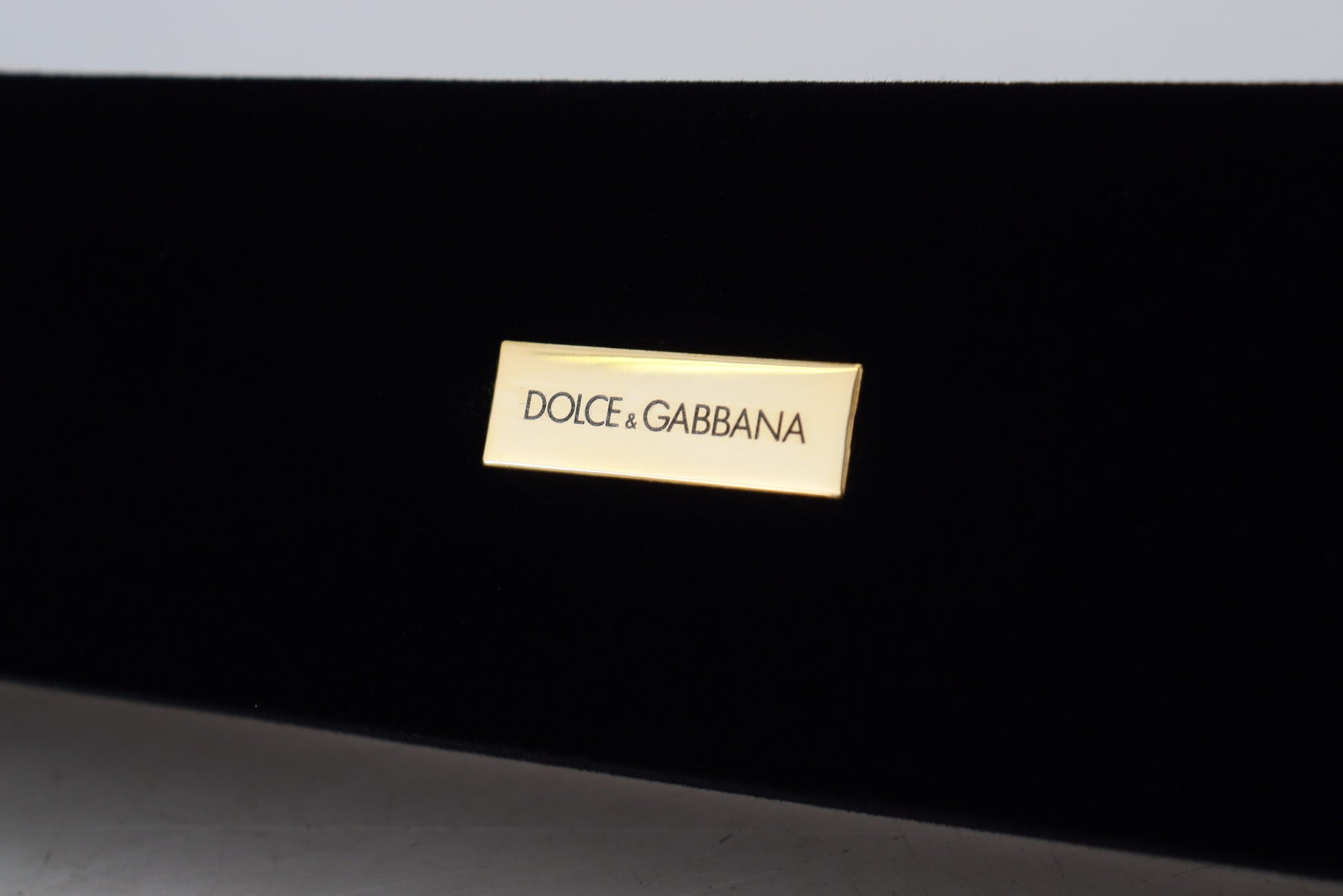 Dolce & Gabbana Black Velvet Logo Plaque Storage Bracelet Jewelry Box