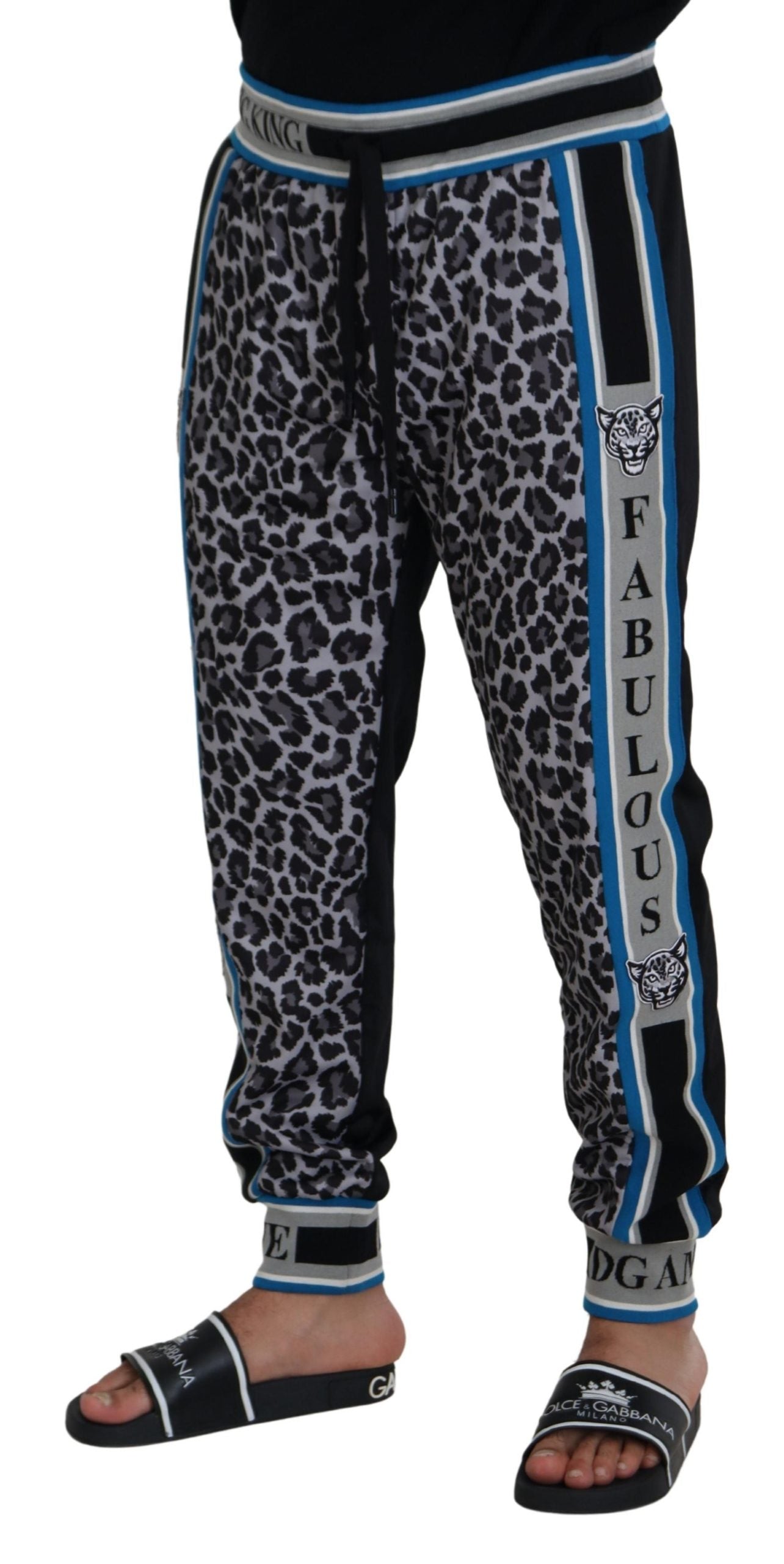 Dolce & Gabbana Multicolor DG King Leopard Print Jogger Pants | Regal Royce