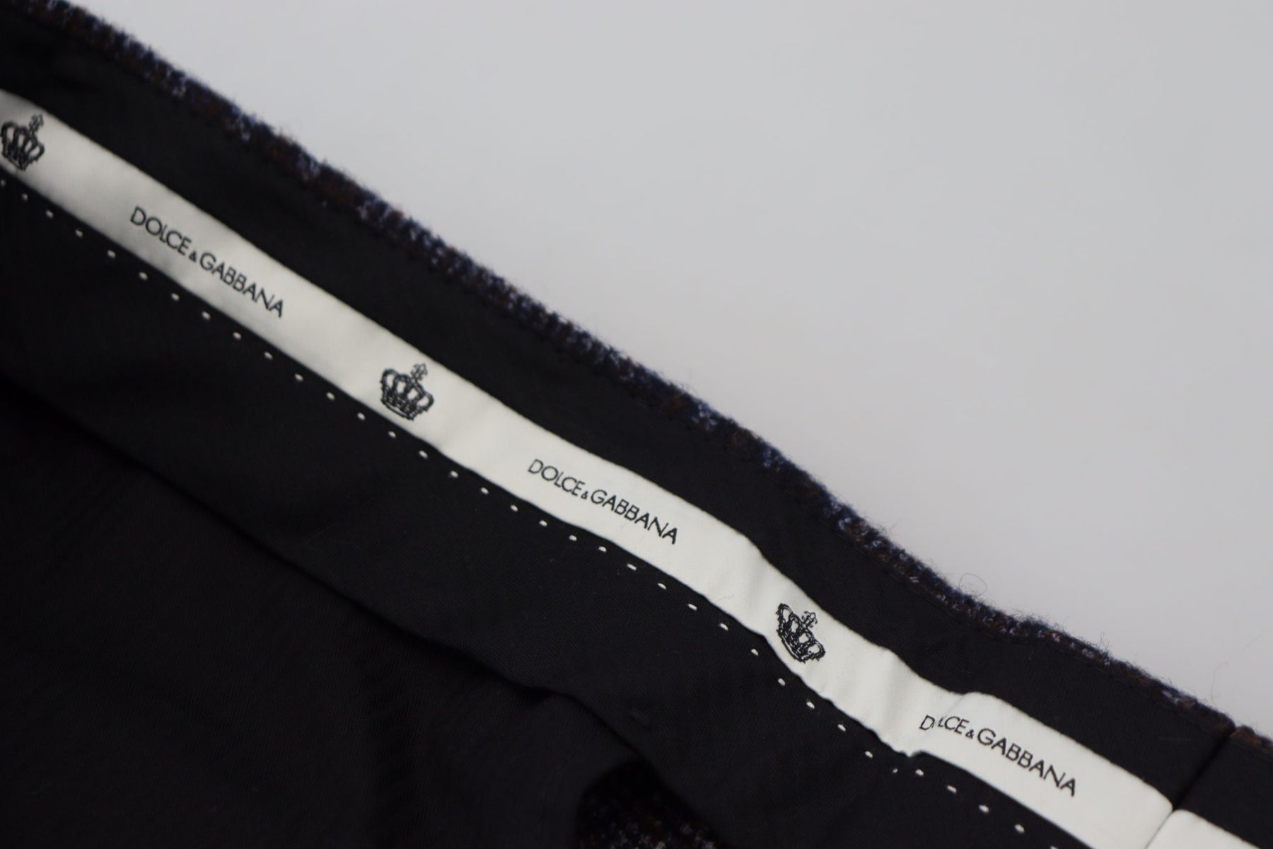 Dolce & Gabbana Gray Checkered Mid Waist Men Pants | Regal Royce