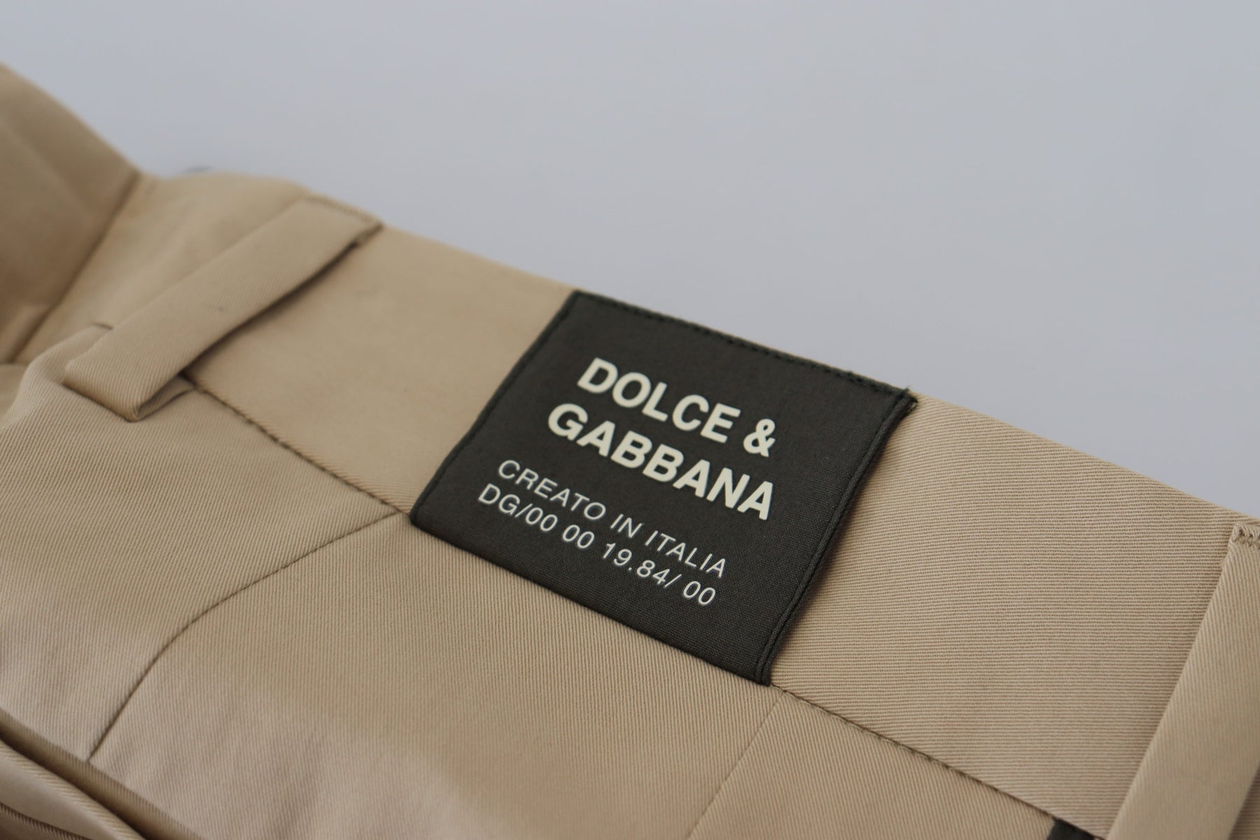 Dolce & Gabbana Brown Black Cotton Chino Men Pants | Regal Royce