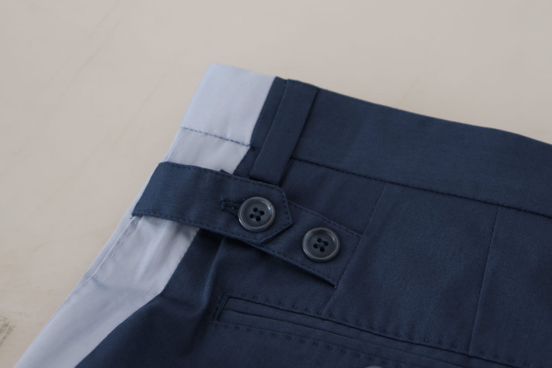 Dolce & Gabbana Blue Cotton Straight Fit Pants | Regal Royce