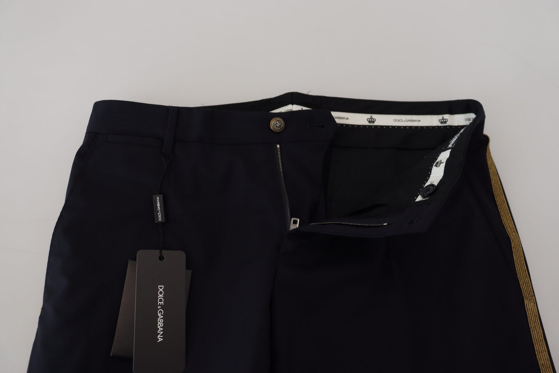 Dolce & Gabbana Black Wool Slim Formal Pants | Regal Royce