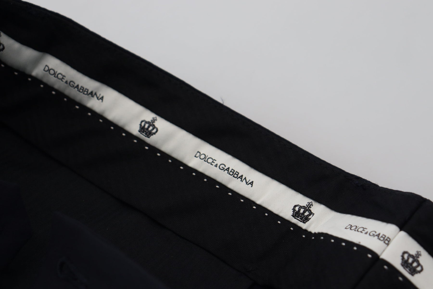 Dolce & Gabbana Black Wool Slim Formal Pants | Regal Royce