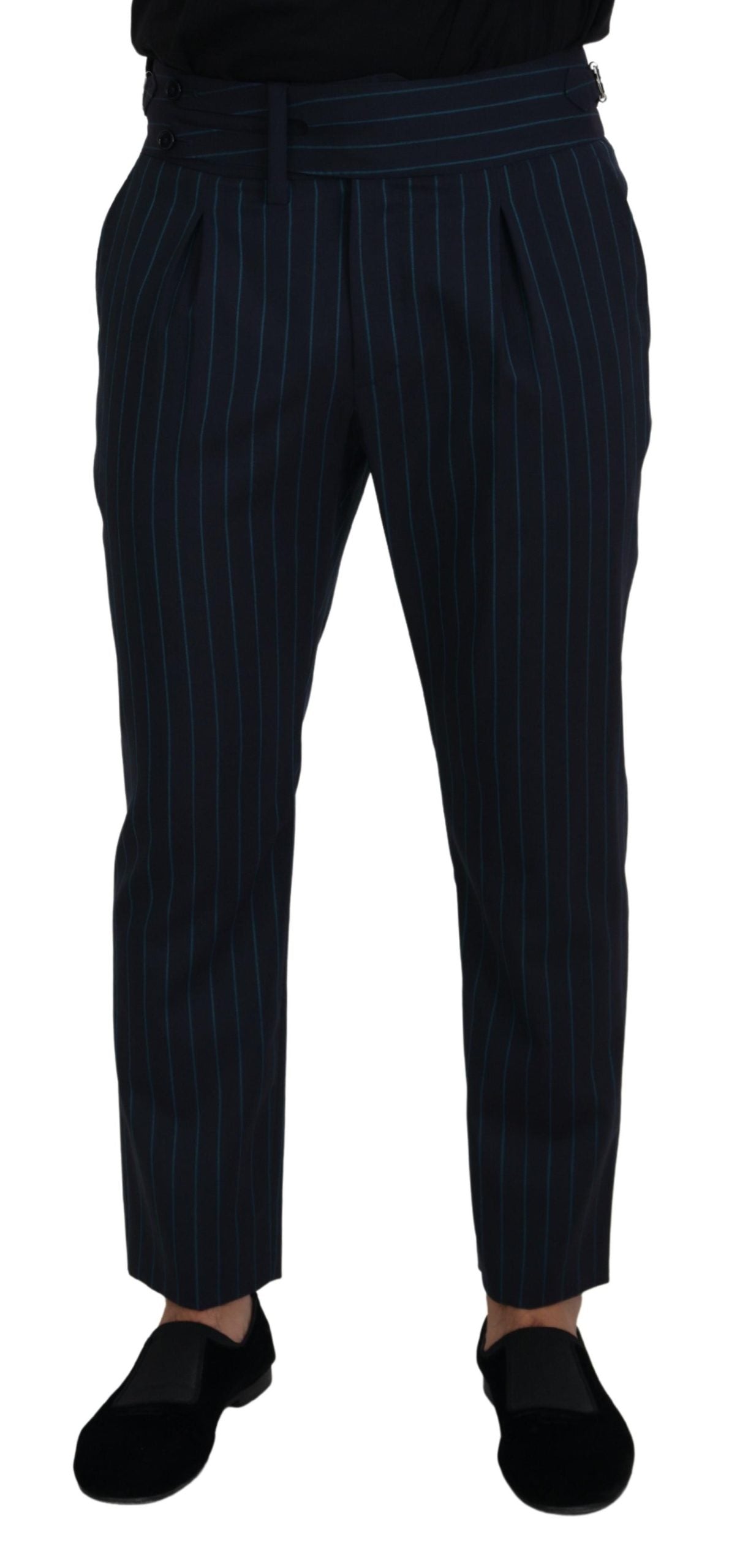 Dolce & Gabbana Blue Striped Men Formal Pants | Regal Royce