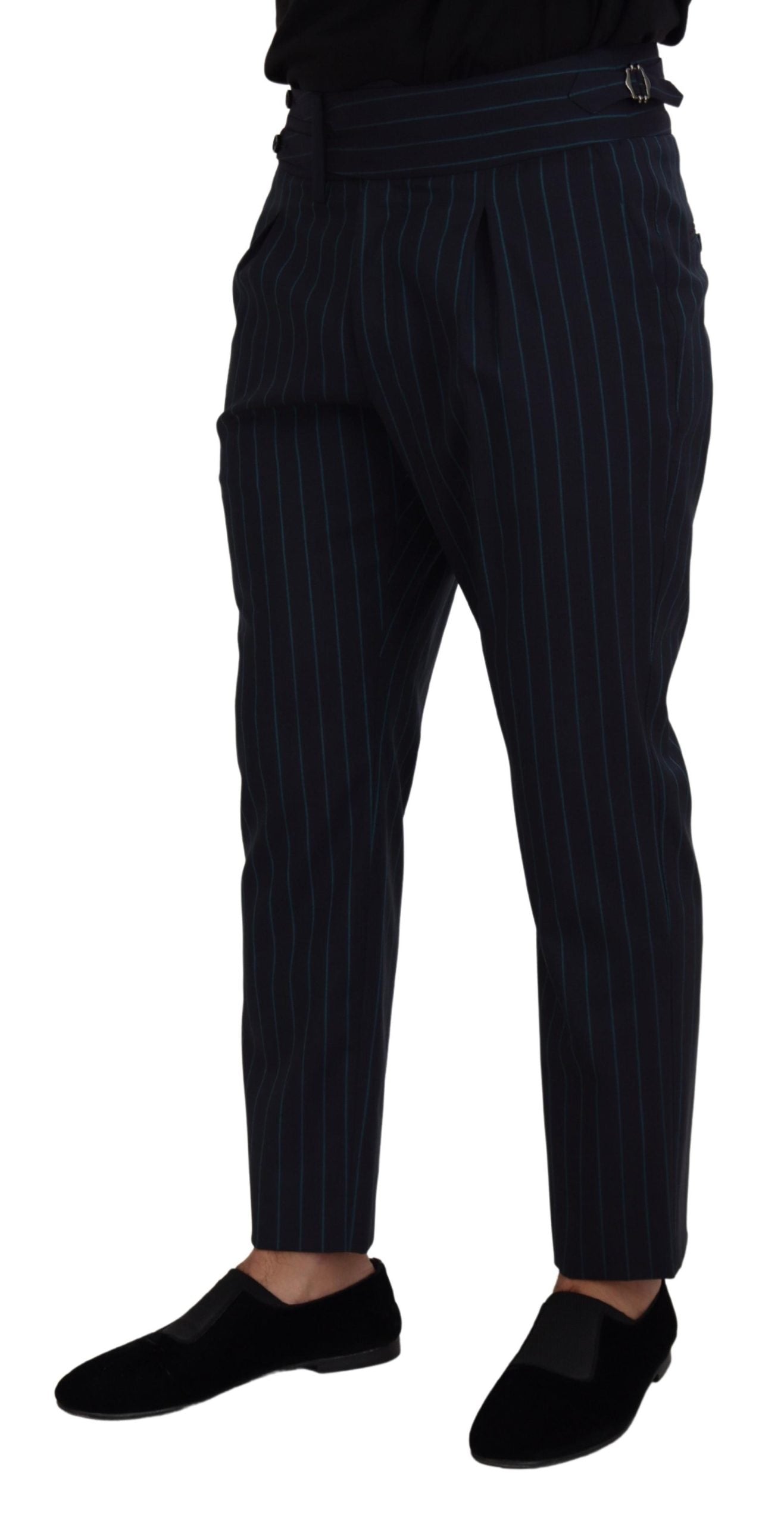 Dolce & Gabbana Blue Striped Men Formal Pants | Regal Royce