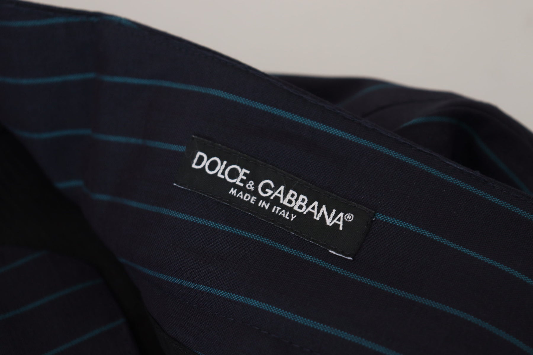 Dolce & Gabbana Blue Striped Men Formal Pants | Regal Royce