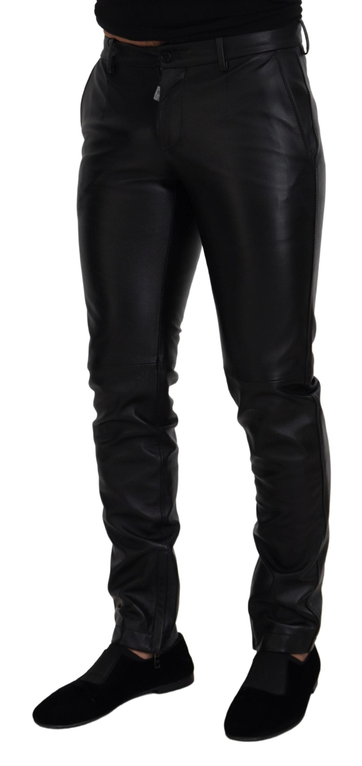 Dolce & Gabbana Black Shiny Stretch Skinny Pants | Regal Royce
