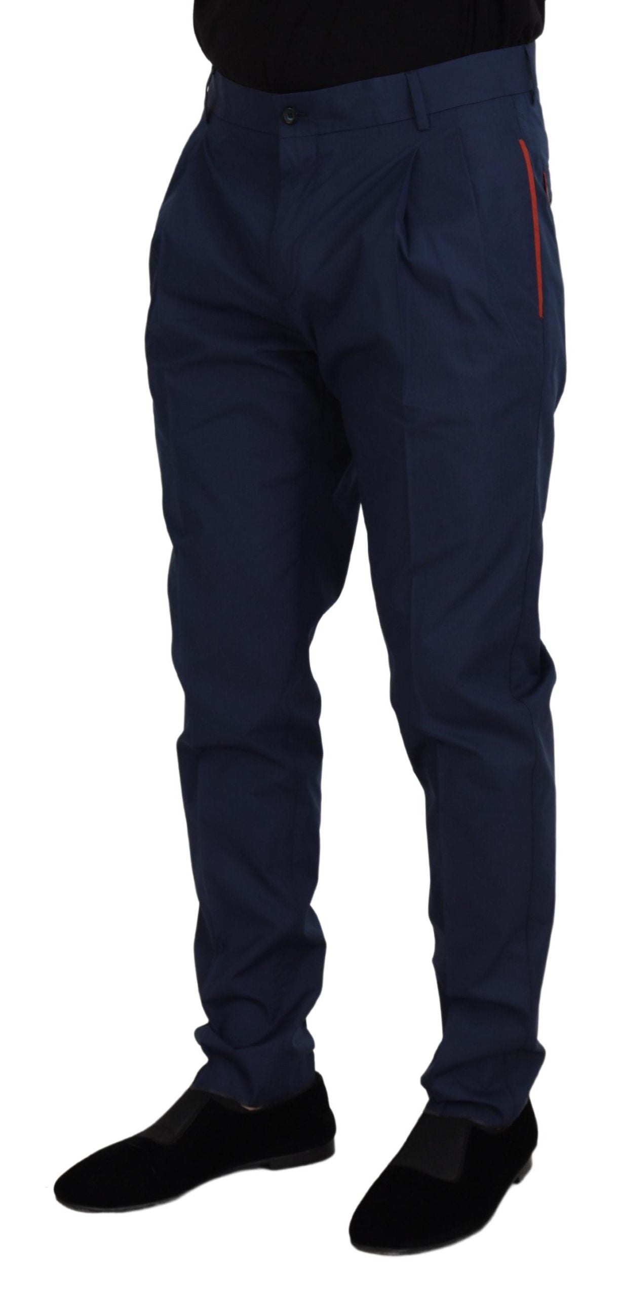 Dolce & Gabbana Blue Cotton Chino Formal Pants | Regal Royce