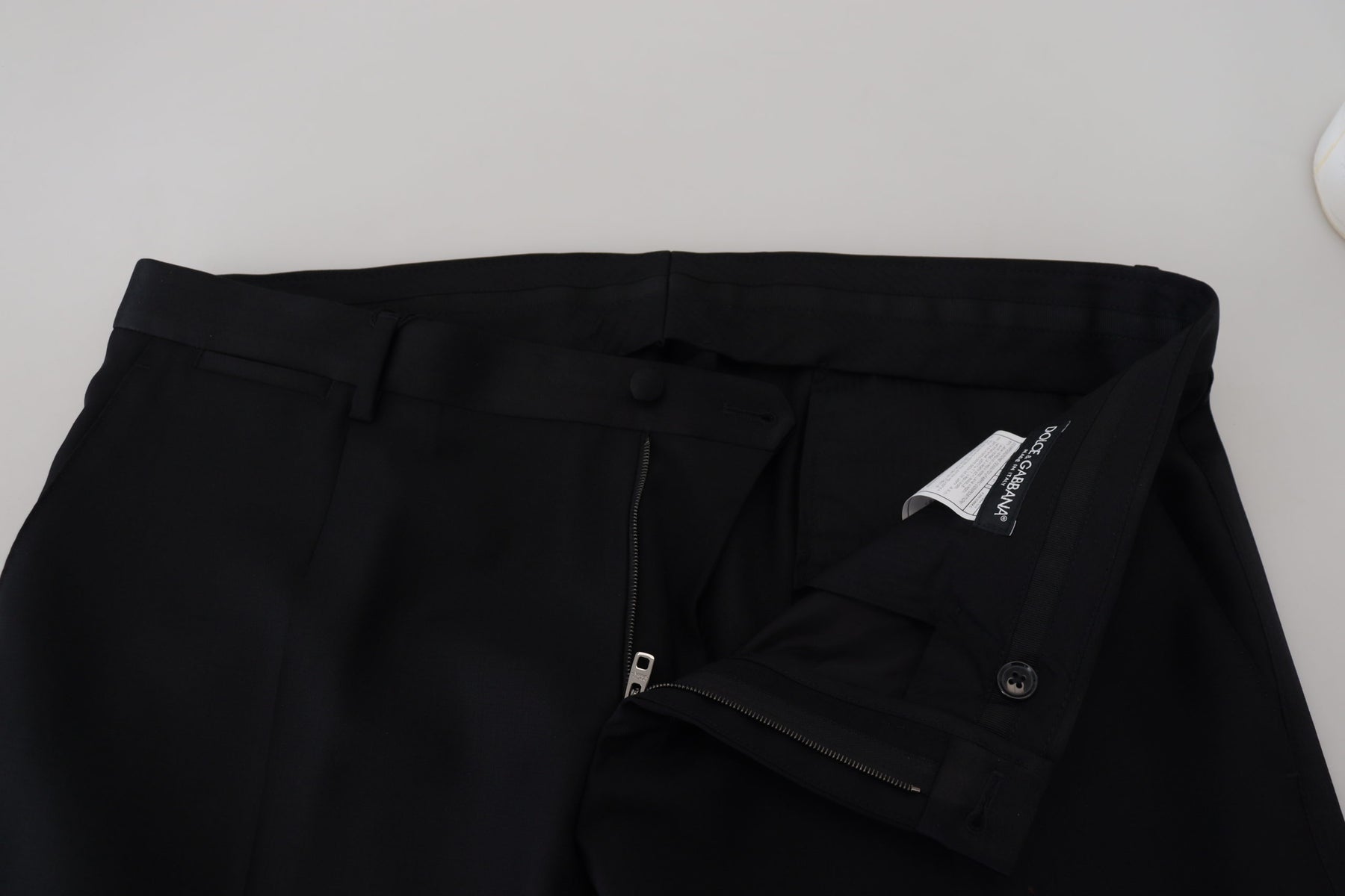Dolce & Gabbana Black Wool Chino Formal Pants | Regal Royce