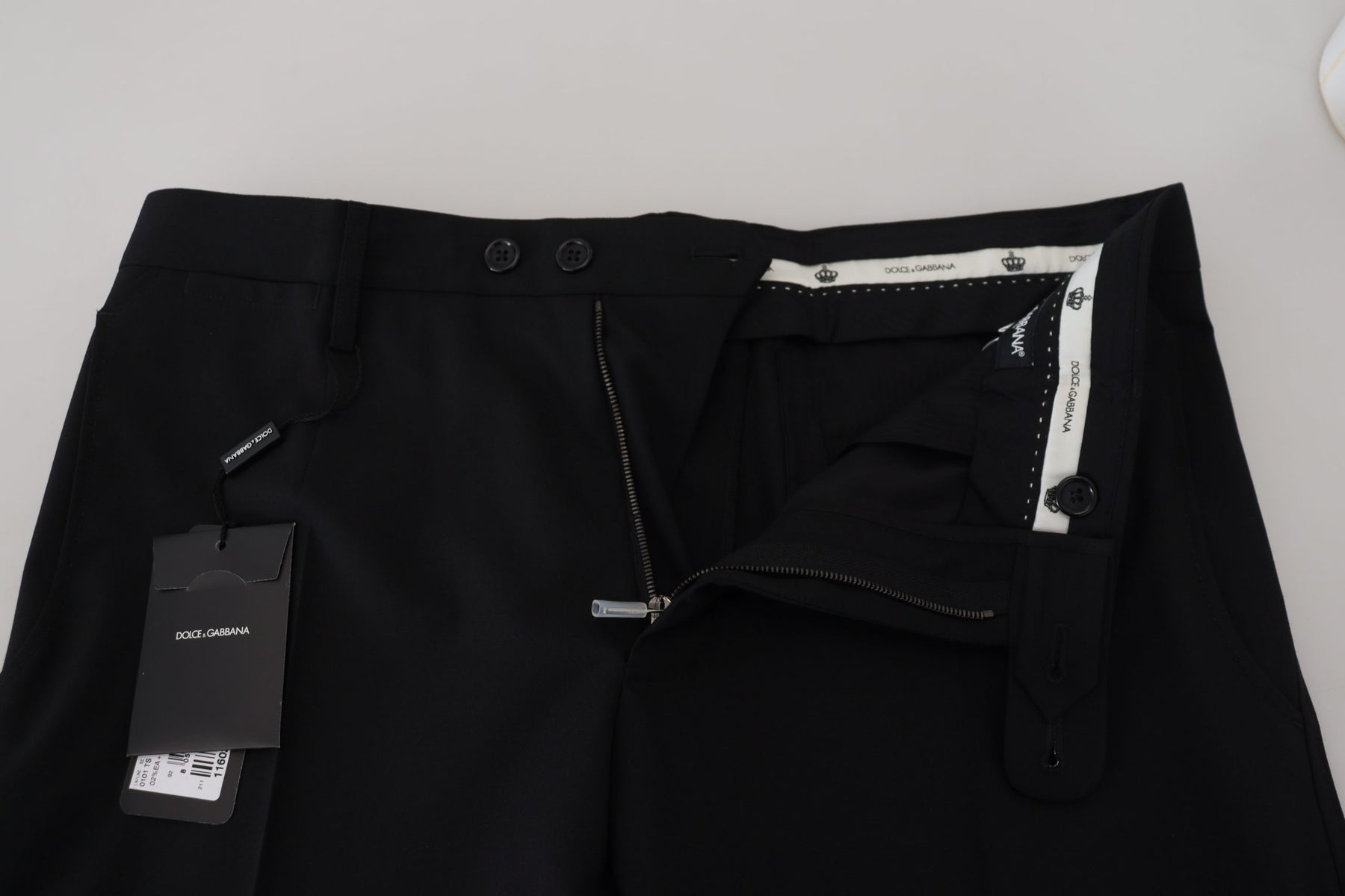 Dolce & Gabbana Black Polyester Chino Formal Pants | Regal Royce