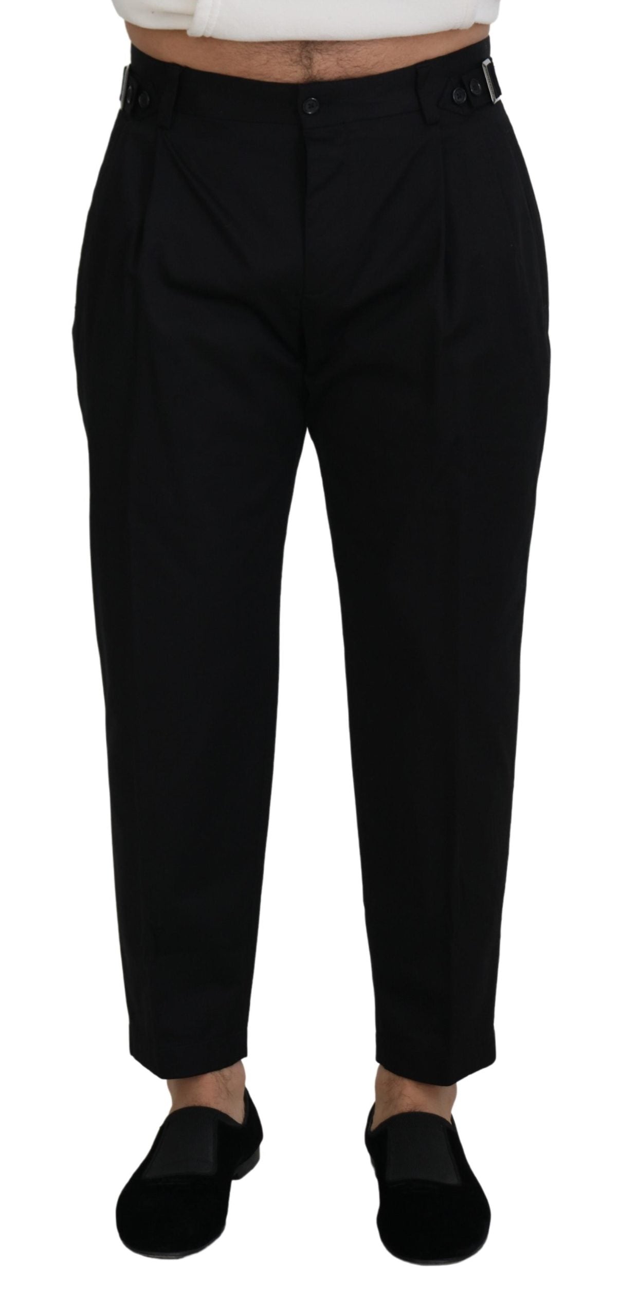 Dolce & Gabbana Black Cotton Chino Formal Pants | Regal Royce