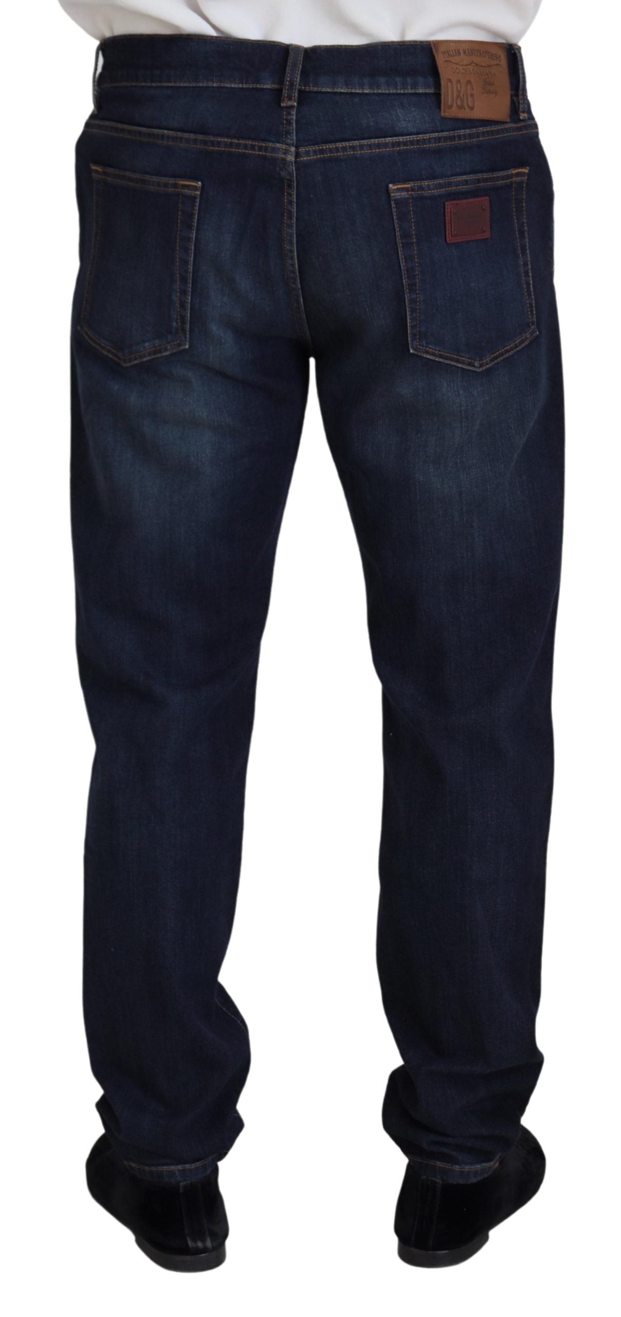 Dolce & Gabbana Blue Cotton Straight Fit Casual Denim Jeans | Regal Royce