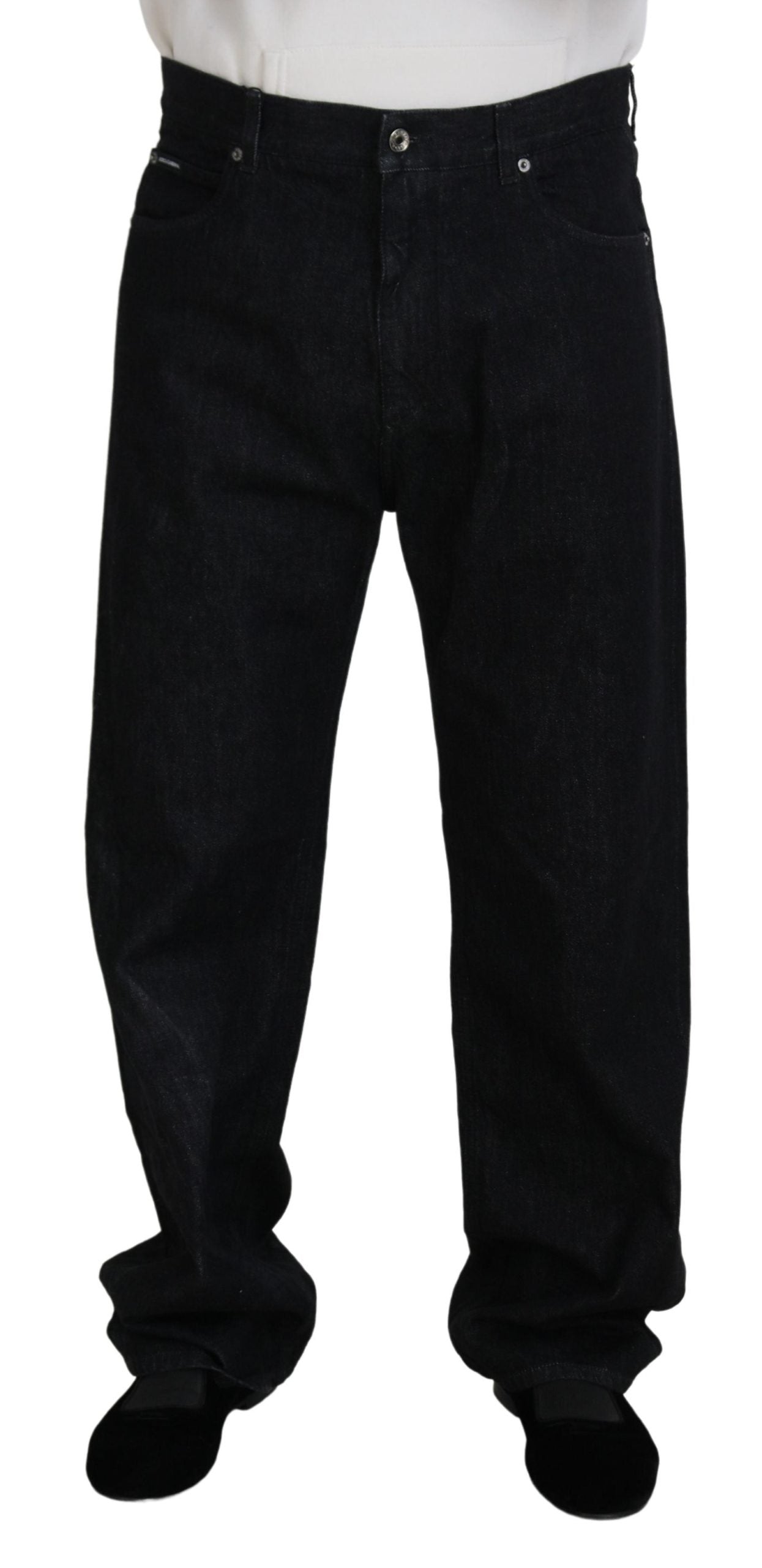 Dolce & Gabbana Black Washed Cotton Men Casual Denim Jeans | Regal Royce