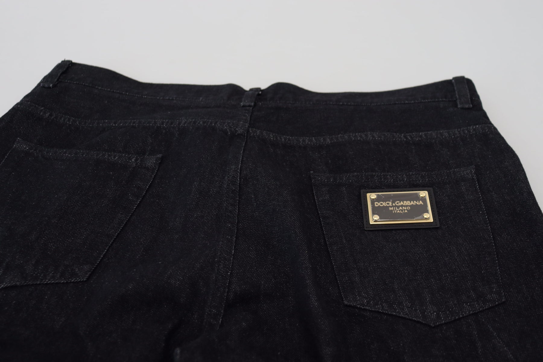 Dolce & Gabbana Black Washed Cotton Men Casual Denim Jeans | Regal Royce