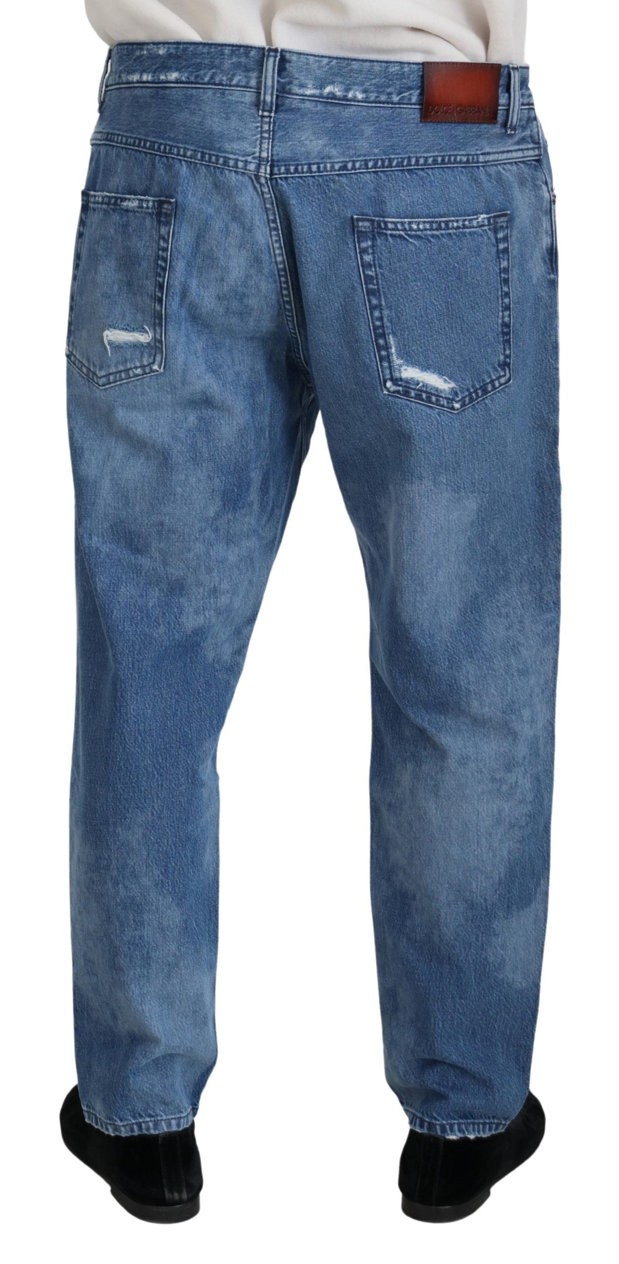 Dolce & Gabbana Blue Washed Cotton Casual Denim Jeans | Regal Royce