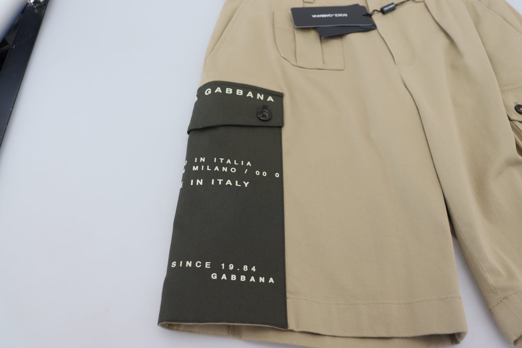 Dolce & Gabbana Beige Cotton Cargo Bermuda Shorts | Regal Royce