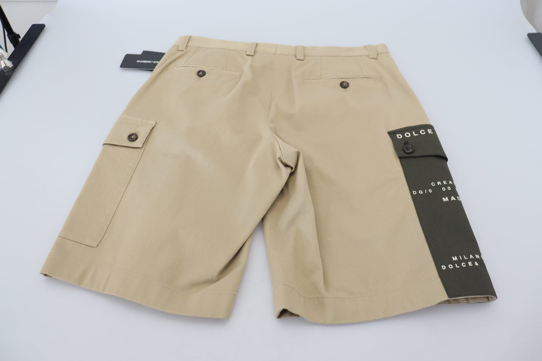 Dolce & Gabbana Beige Cotton Cargo Bermuda Shorts | Regal Royce