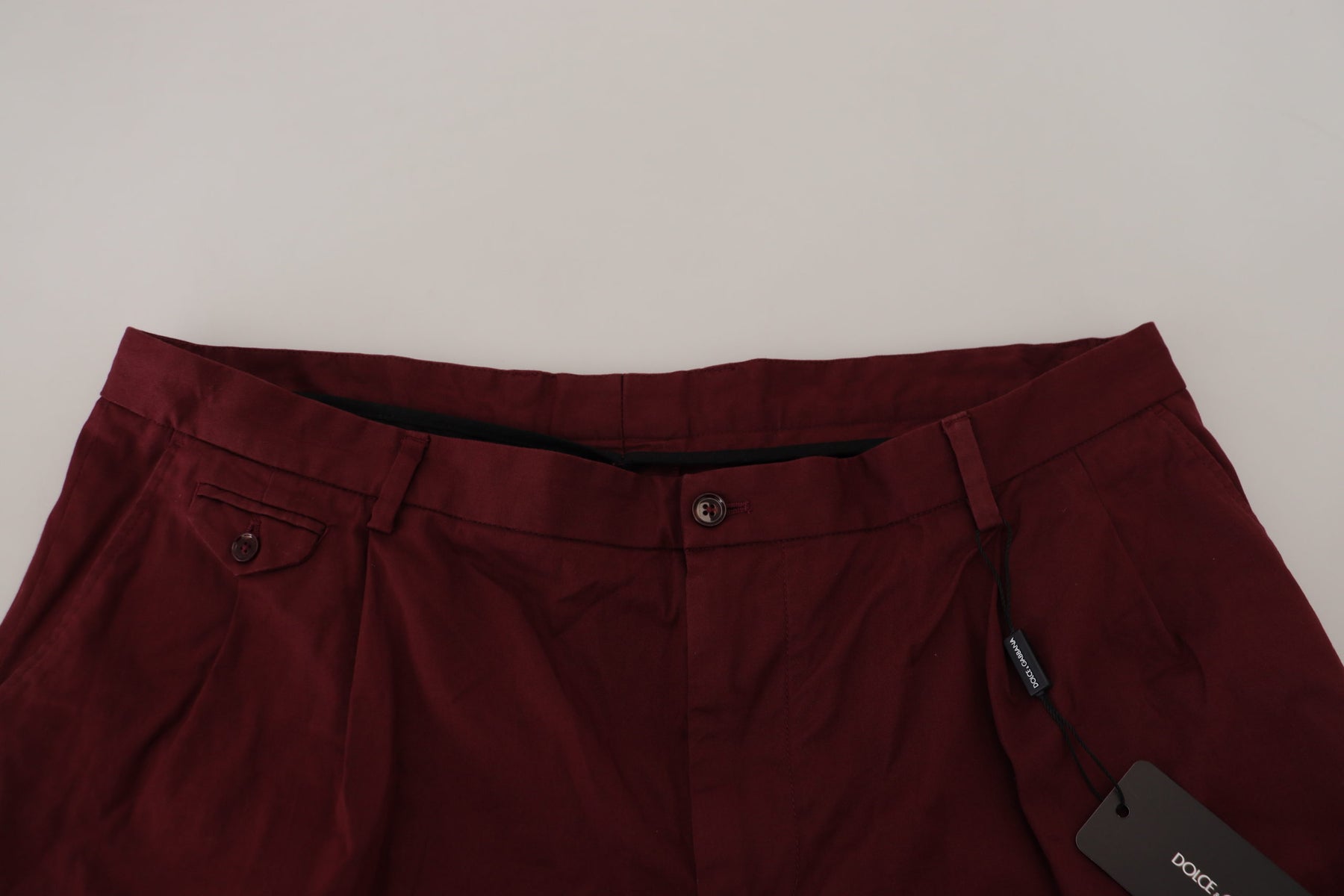 Dolce & Gabbana Maroon Cotton Bermuda Casual Shorts | Regal Royce