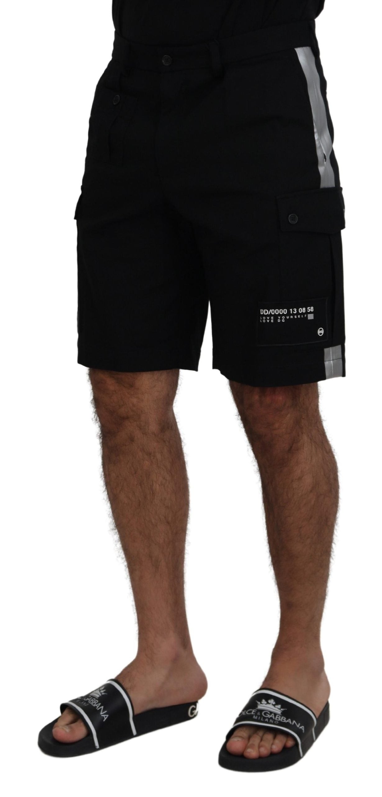 Dolce & Gabbana Black Bermuda Cargo Casual Shorts | Regal Royce