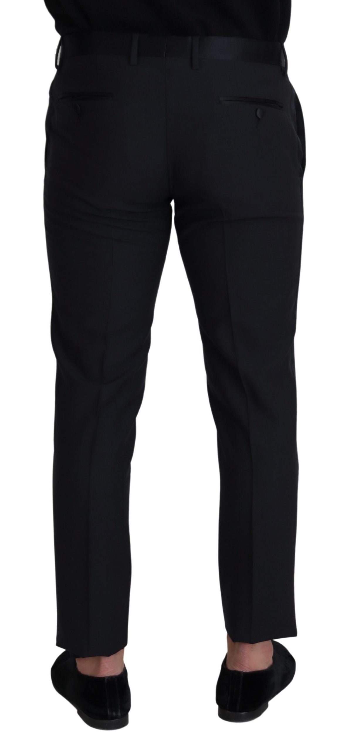 Dolce & Gabbana Black Wool Men Formal Pants | Regal Royce